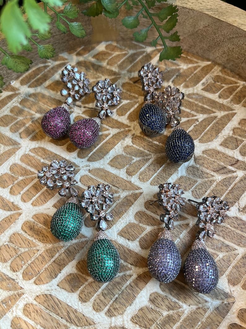 Goddess Crystal Drop Earrings - Image 1