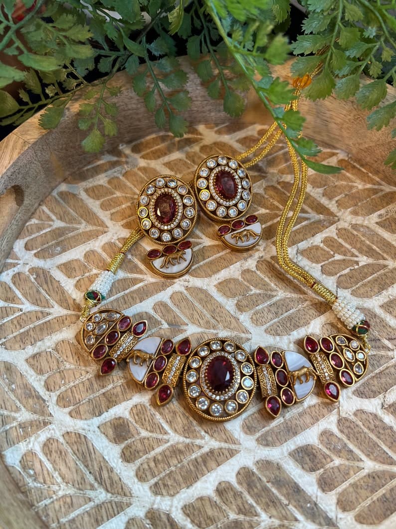 Sabyasachi Inspired Contemporary Choker Set - Image 1