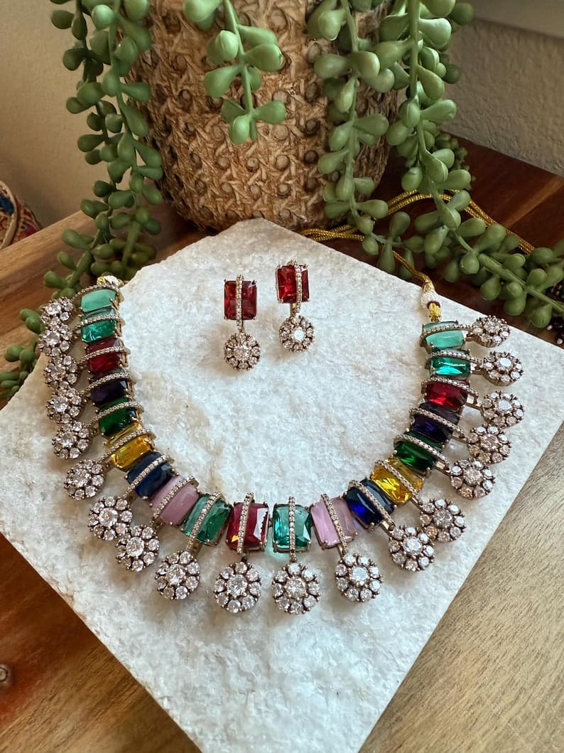 Crystal Statement Necklace Set