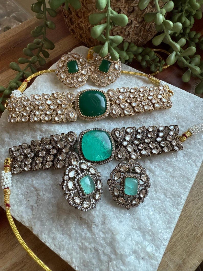 Moissanite Choker Necklace Set - Image 1