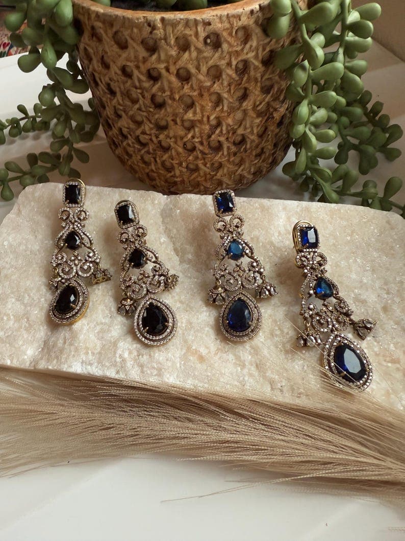 CZ Stone Dangle Earrings