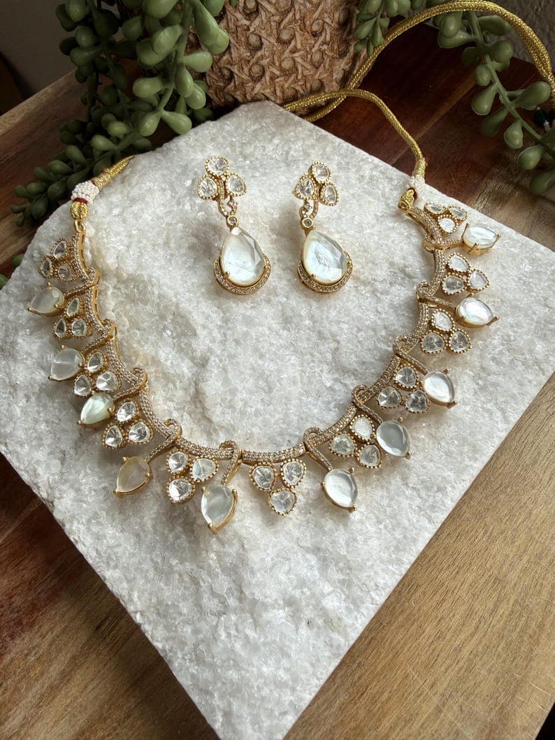 Kundan Choker Necklace & Earring Set - Image 1