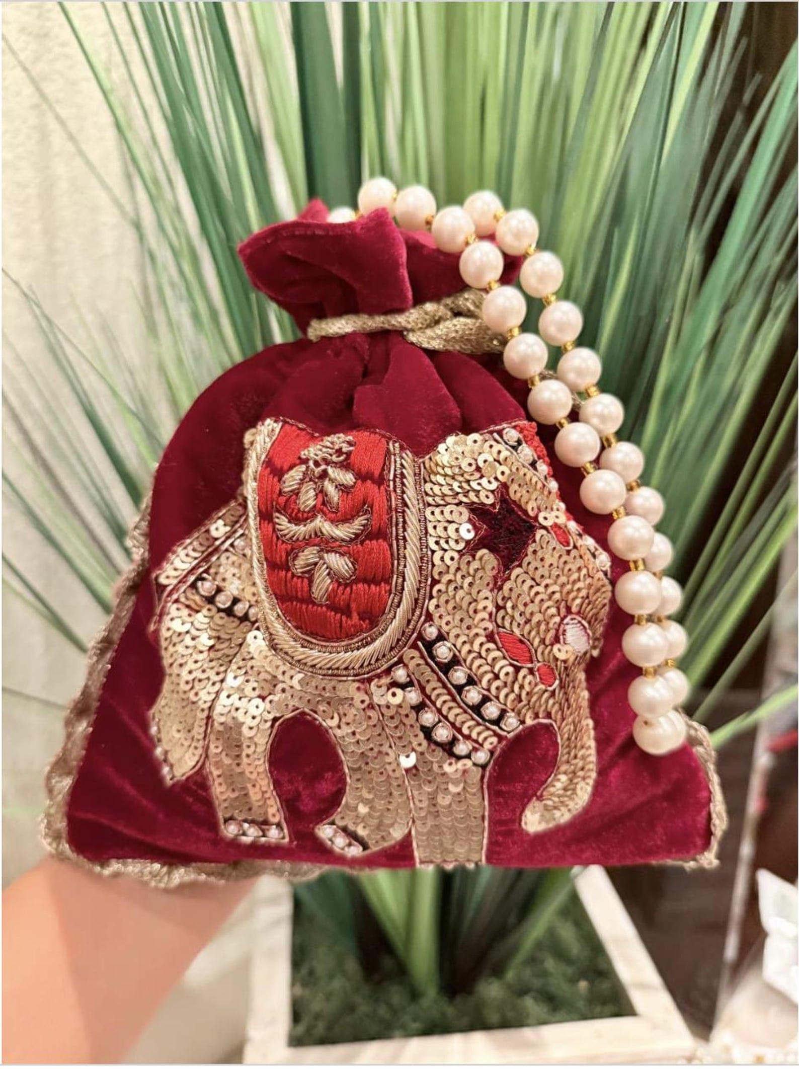 Red Velvet Potli Bag