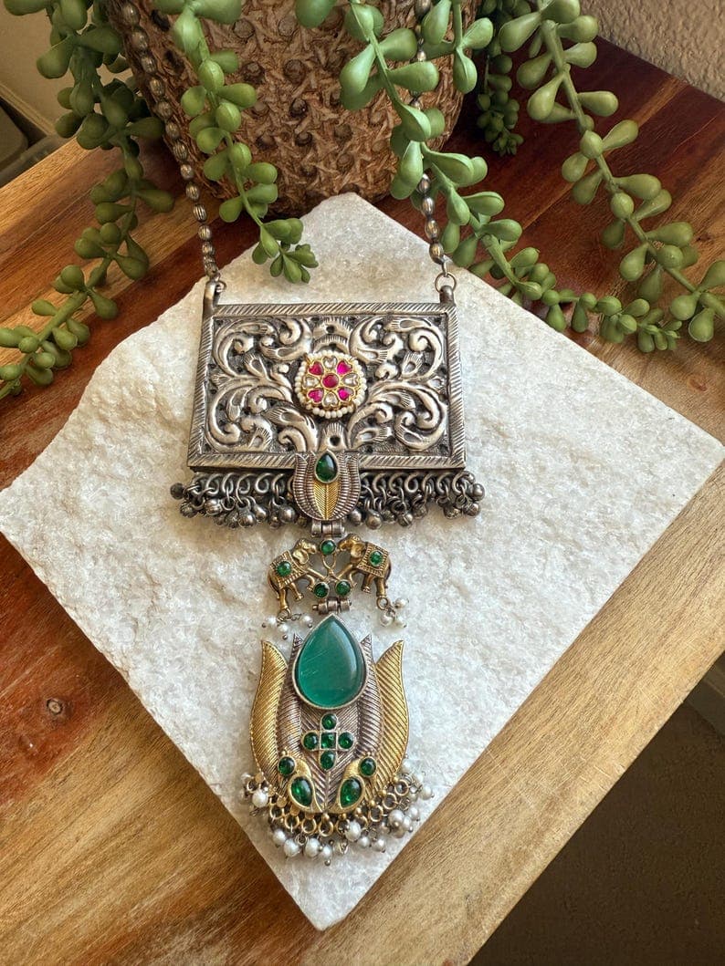 Oxidized Long Necklace - Image 1