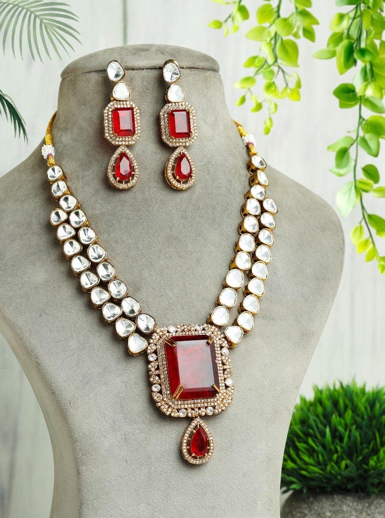 Statement Moissanite & Doublet Necklace Set