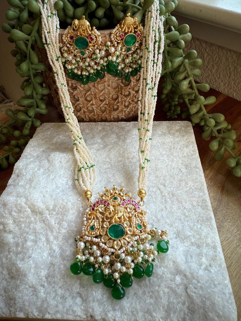 Elephant Temple Necklace Set - Image 1