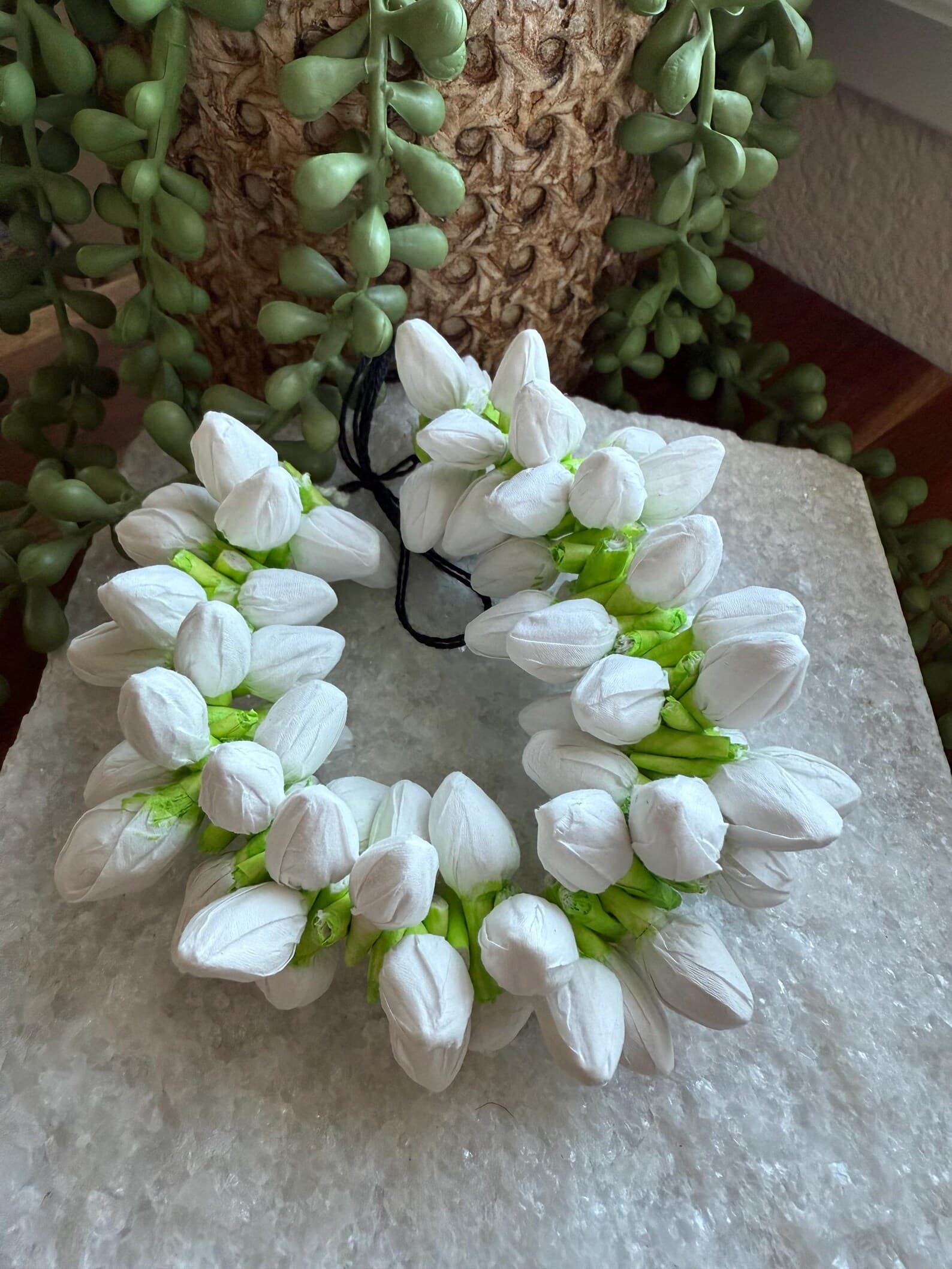 Fragrant Artificial Jasmine Gajra Scrunchie thumbnail 3
