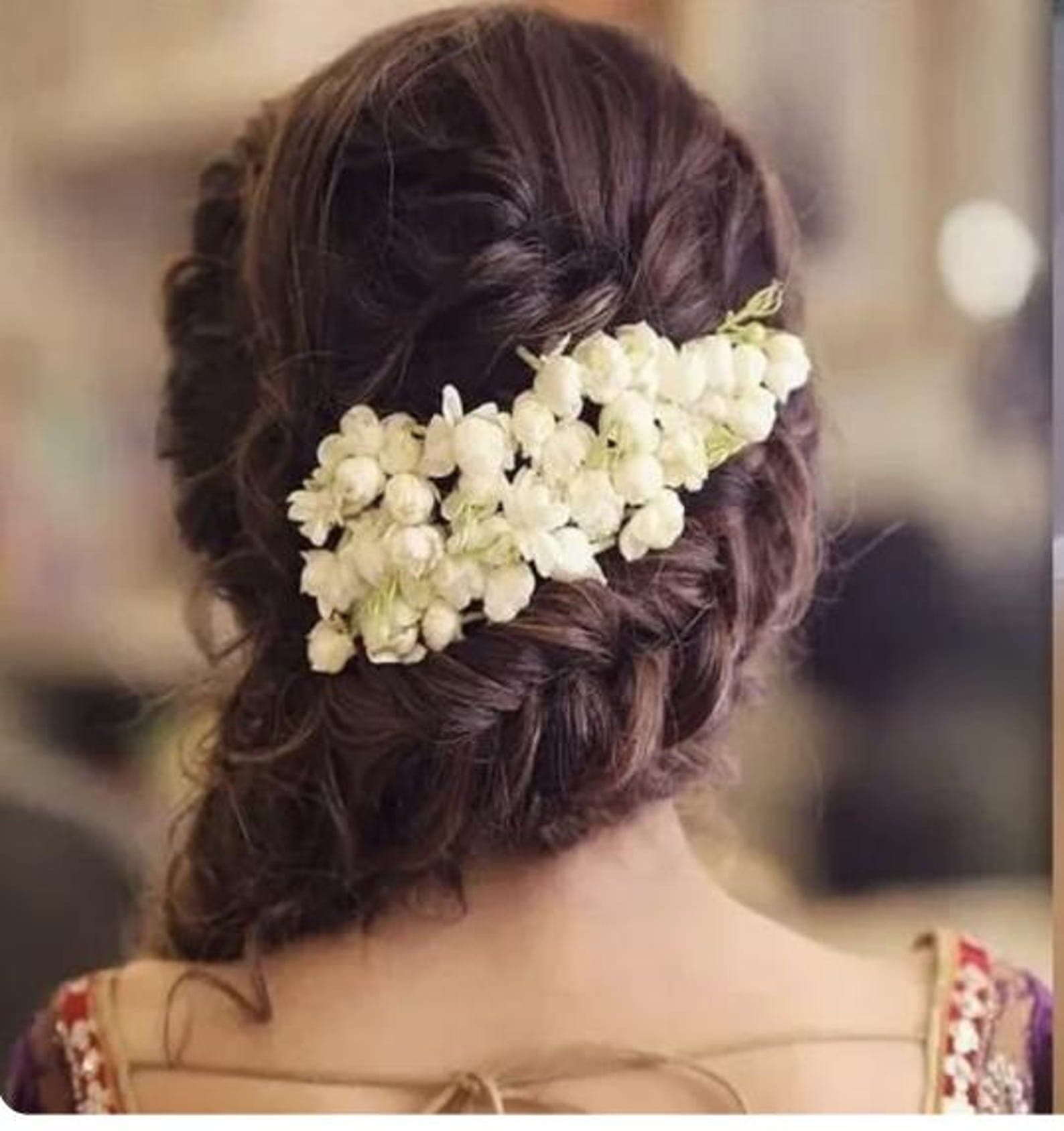 Fragrant Artificial Jasmine Gajra Scrunchie thumbnail 4