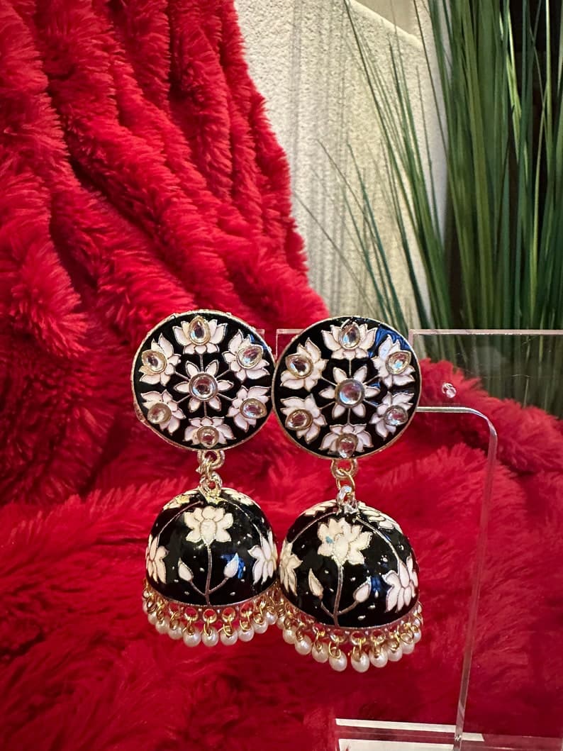 Dome Enamel Jhumkas