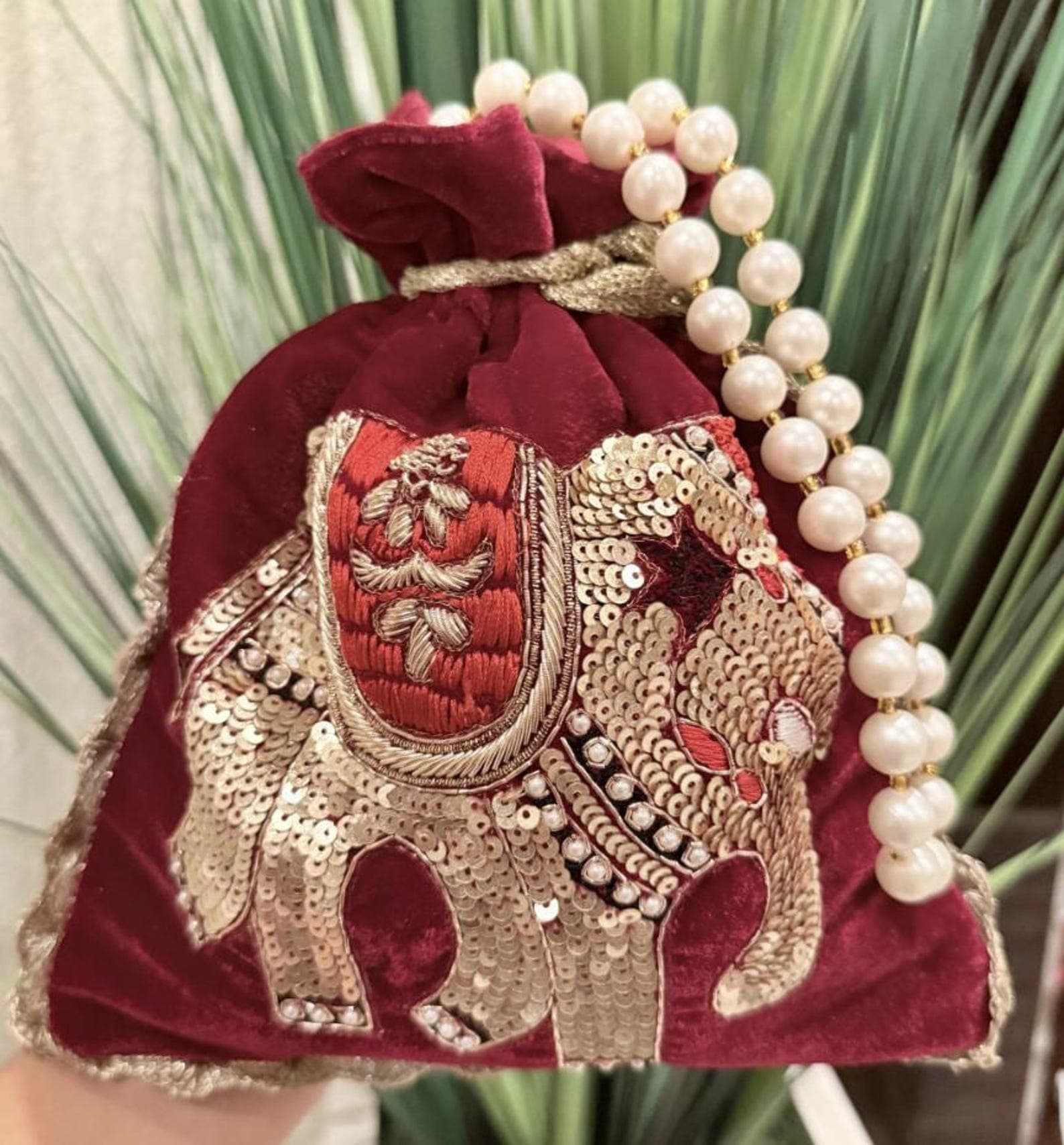 Red Velvet Potli Bag alternate view