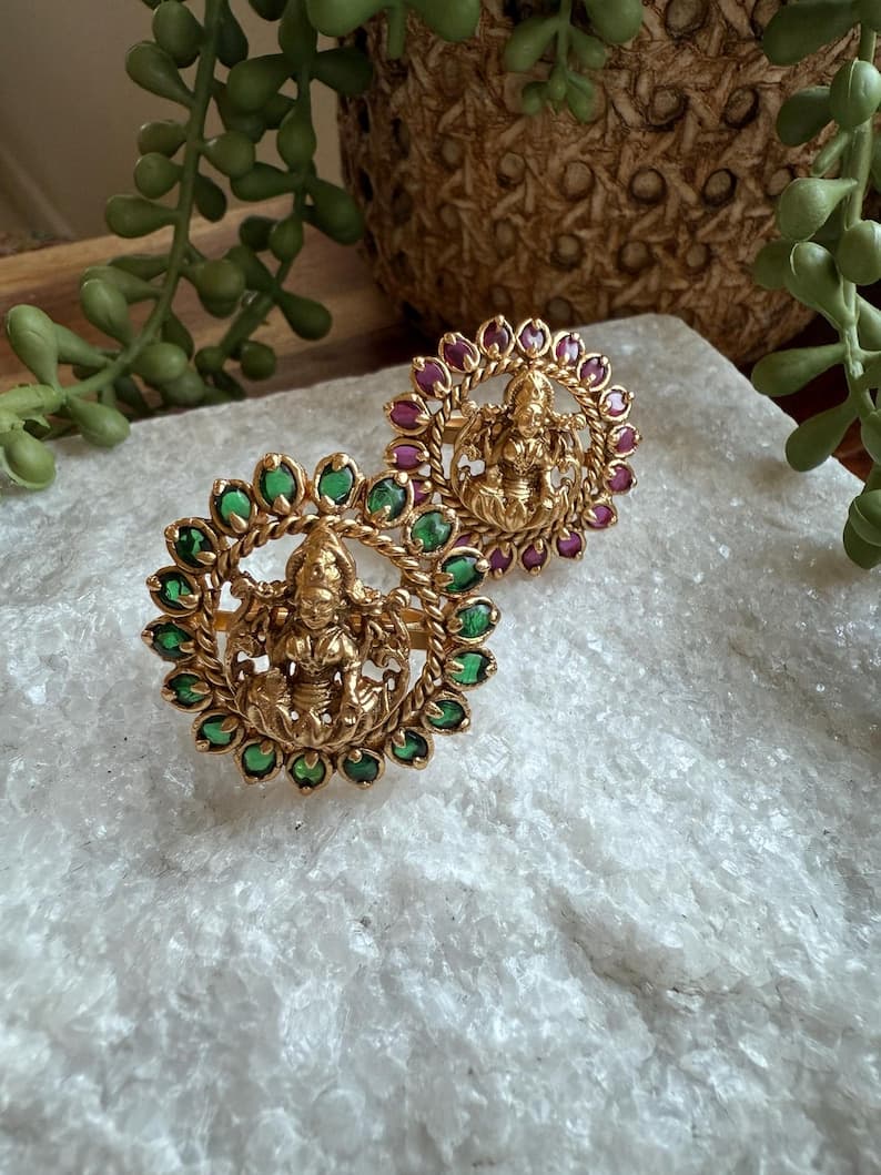 Temple Lakshmi Statement Rings