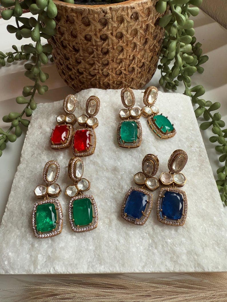 Moissanite & Doublet Earrings - Image 1