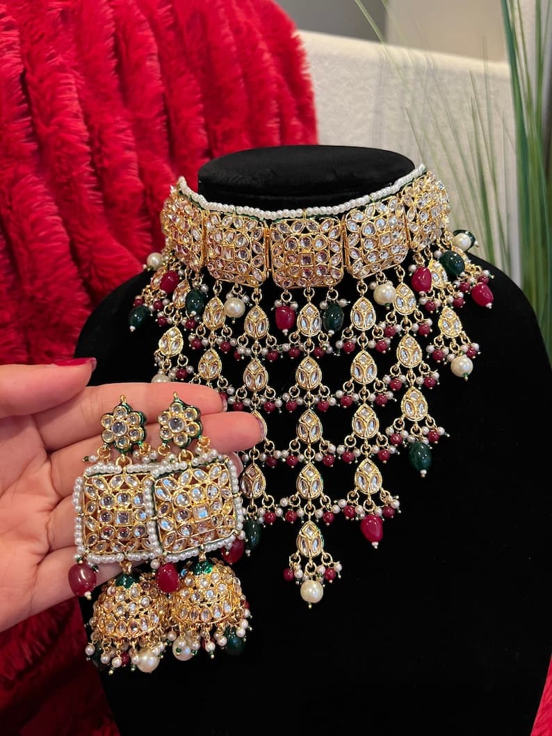 Jadau Kundan Choker Set - Image 1