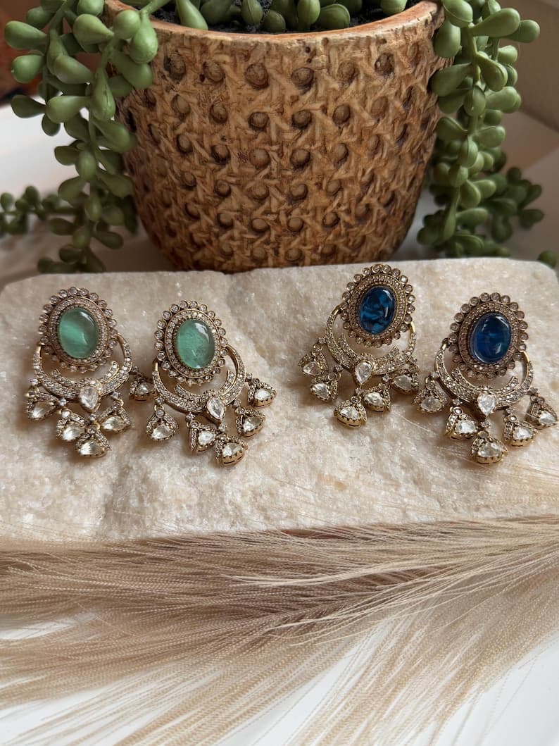 Moissanite and Doublet Earrings - Image 1