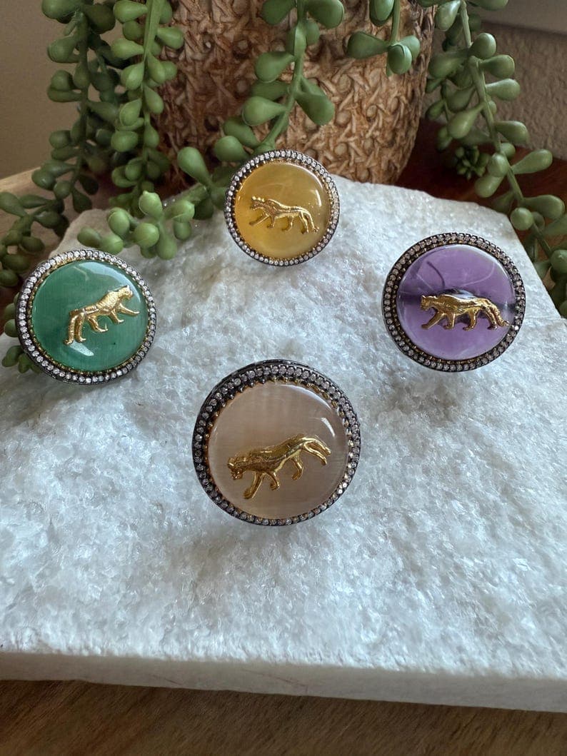 Lion Motif Cocktail Ring