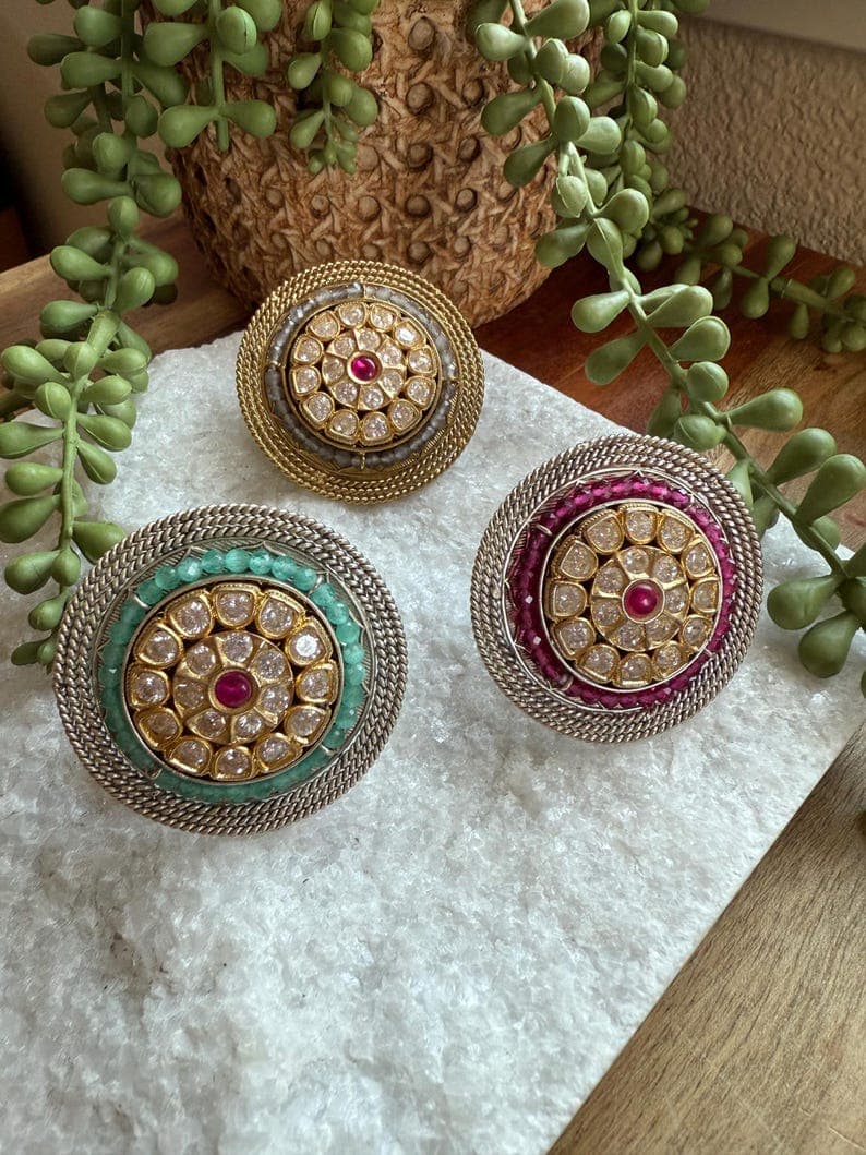 Statement Jumbo Kundan Rings